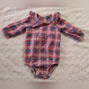 Osh Kosh Baby Girls Plaid Ruffle Bodysuit